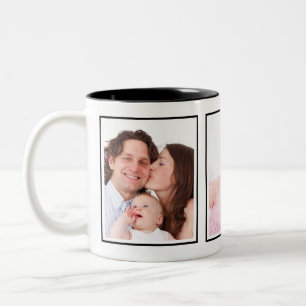Custom Trio Gerahmt Portrait Fotos Weiß Zweifarbige Tasse