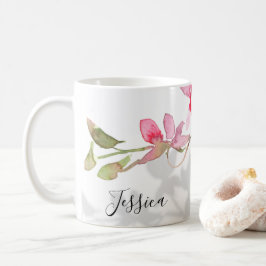 Custom Tropenrosa Orchid Floral Shadow  Kaffeetasse