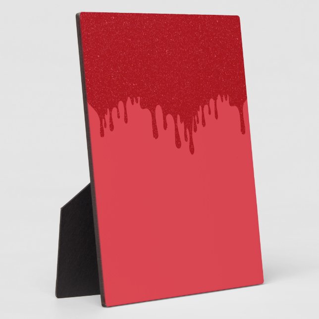 Custom Tropfen Red Tabletop Plaque mit Easel Fotoplatte (Seite)