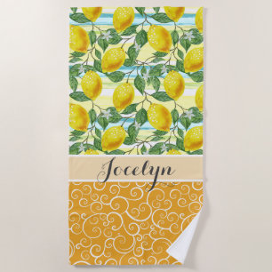 Custom Tropical Angesagt Summer Lemons Fruchtmuste Strandtuch
