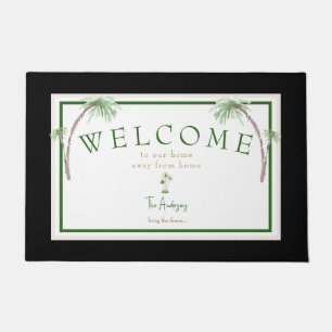 Custom Tropical Beach House Palm Tree Door Mat Fußmatte
