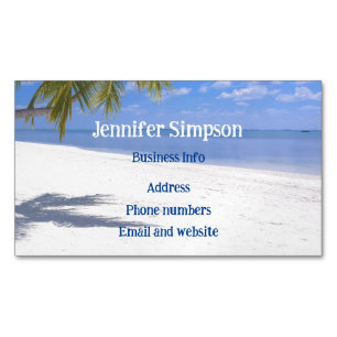 Custom Tropical Beach Ocean Palmen Magnetische Visitenkarte