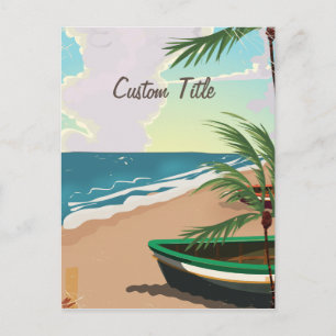 Custom Tropical Beach Vintage Poster Postkarte