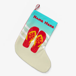 Custom Tropical Christmas Flip Flops Beach Urlaub Kleiner Weihnachtsstrumpf