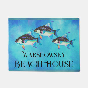 Custom Tropical Fish Watercolor Coasta Aqua Fußmatte