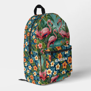 Custom Tropical Flamingo Hawaiian Backpack Bedruckter Rucksack