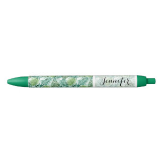 Custom Tropical Hawaiian Green Palm Leaftern Muste Kugelschreiber