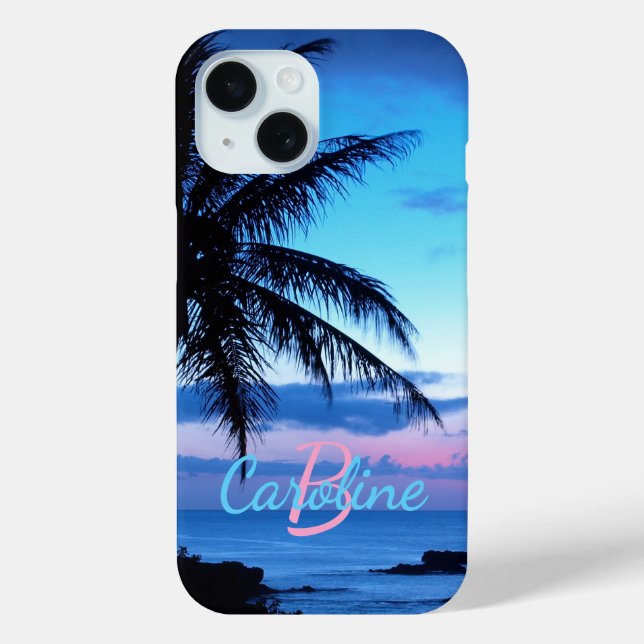 Custom Tropical Island Beach Ocean Sunset Foto Case-Mate iPhone Hülle (Rückseite)