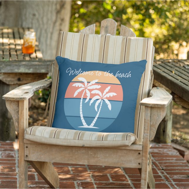 Custom Tropical Island Beach Ocean Sunset Kissen (Stuhl )