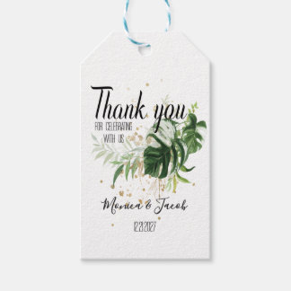 Custom Tropical Monstera Leaf Wedding Vielen Dank Geschenkanhänger