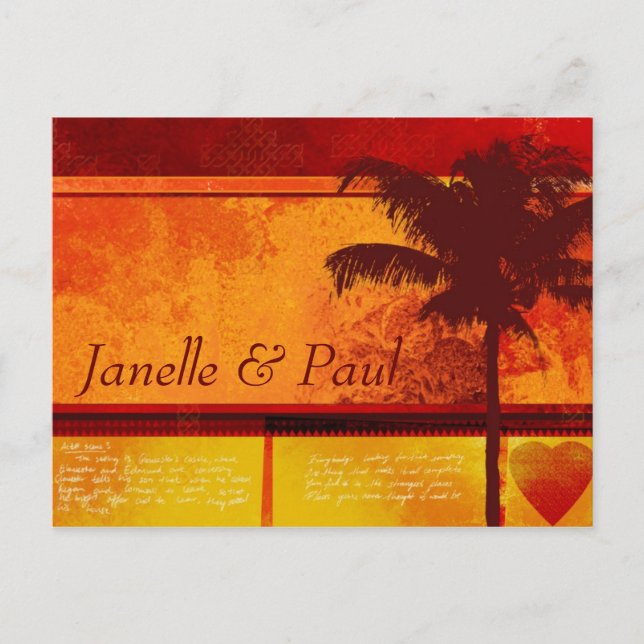 Custom Tropical Palm Tree Cards Postkarte (Vorderseite)