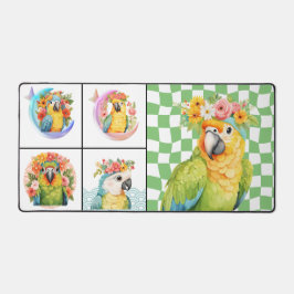 Custom Tropical Parrot Collage Modern Simple Desk Schreibtischunterlage