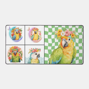 Custom Tropical Parrot Collage Modern Simple Desk Schreibtischunterlage