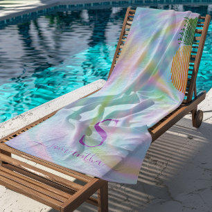 Custom Tropical Pineapfelpastel Holographic Neon Strandtuch
