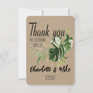 Custom Tropical Wedding Danke, dass Sie Gift Cards Dankeskarte