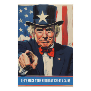 Custom Trump Funny Message for Happy 50 th Birthda Poster