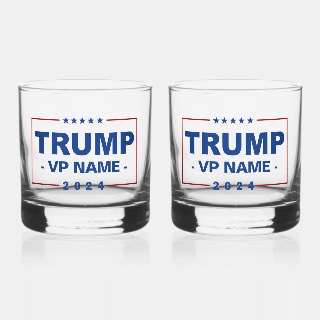 Custom Trump Vice President 2024 Whiskyglas (Vorderseite)
