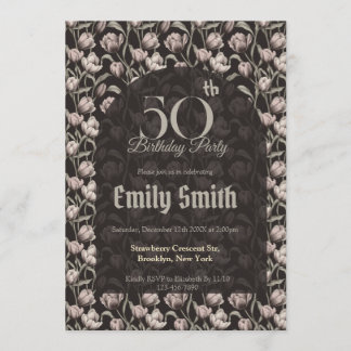 Custom Tulip Themed 5Th Birthday Einladung