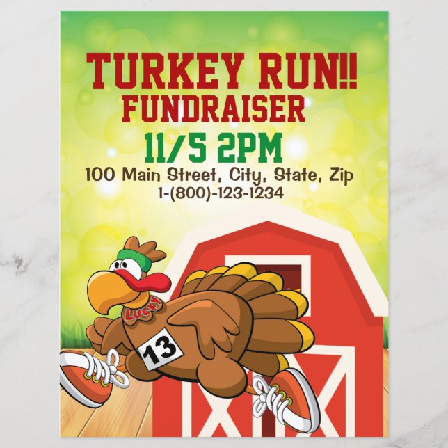 Custom Turkey Run Fundraiser 8.5x11 Flyer (Vorderseite)