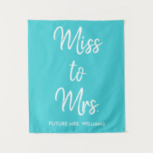 Custom Türkise Blue Miss an Frau Brautparty Wandteppich