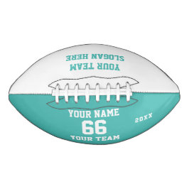 Custom Türkise Football with Name, Number, Team