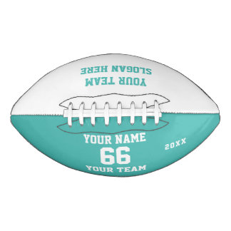 Custom Türkise Football with Name, Number, Team