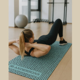 Custom Turquoise and Charcoal Knit Pattern  Yogamatte