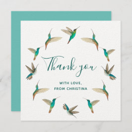 Custom Turquoise Hummingbirds Dankeschön Karte