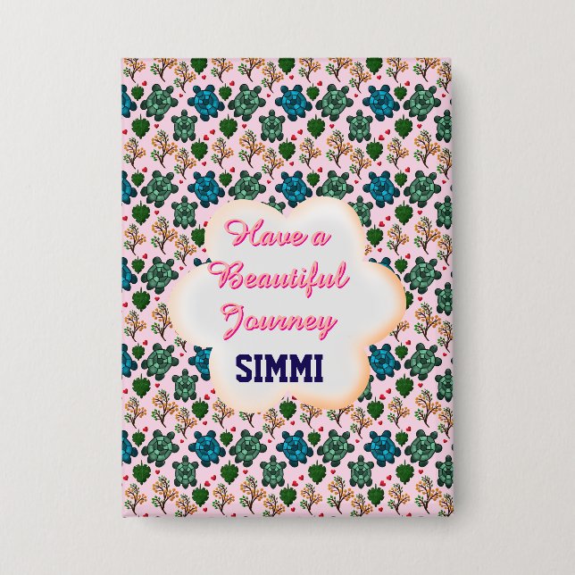 Custom turtle pattern  button (Vorderseite)