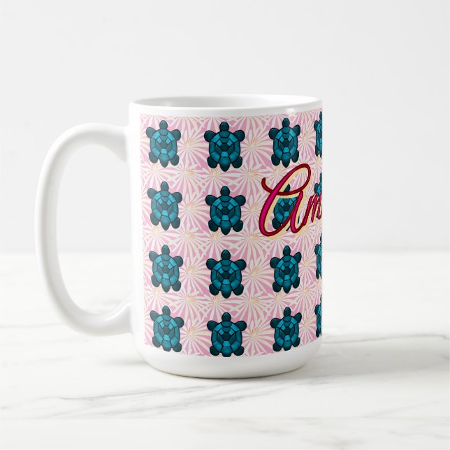 Custom turtle pattern Sherpa Blanket Kaffeetasse (Links)