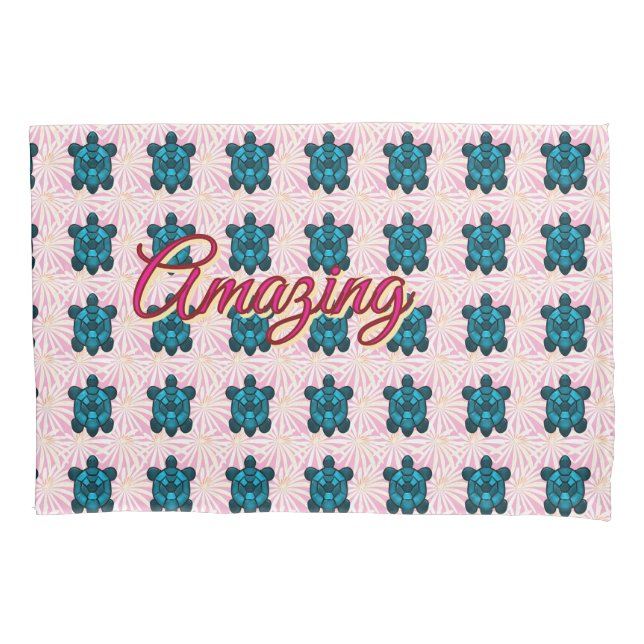 Custom turtle pattern Sherpa Blanket Kissenbezug (Vorderseite)