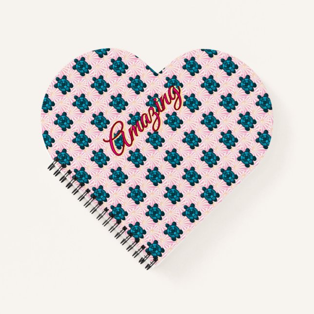 Custom turtle pattern Sherpa Blanket Notizbuch (Vorderseite)