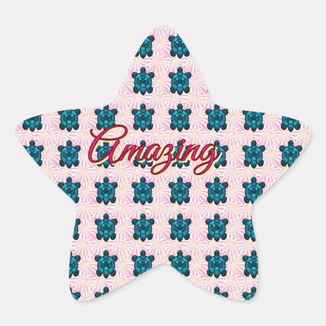 Custom turtle pattern Sherpa Blanket Stern-Aufkleber (Vorderseite)