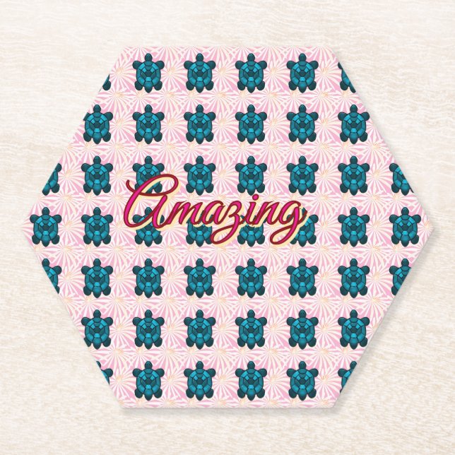 Custom turtle pattern Sherpa Blanket Untersetzer (Vorderseite)