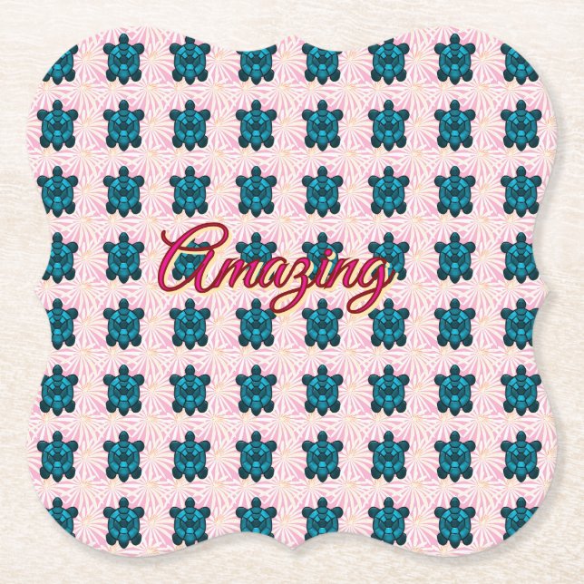 Custom turtle pattern Sherpa Blanket Untersetzer (Vorderseite)