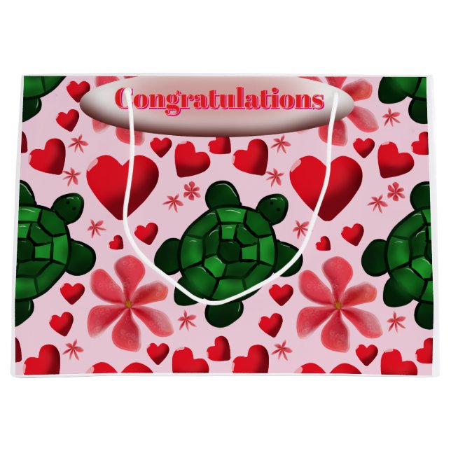 Custom turtle pattern  wrapping paper große geschenktüte (Vorderseite)