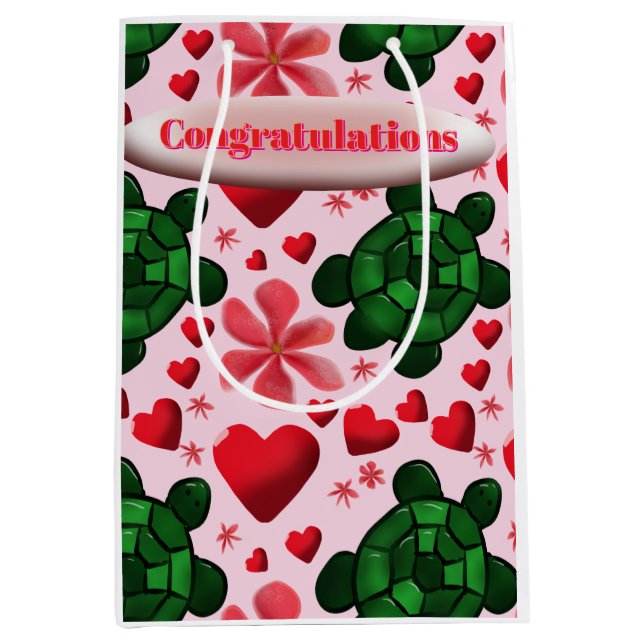 Custom turtle pattern  wrapping paper mittlere geschenktüte (Vorderseite)
