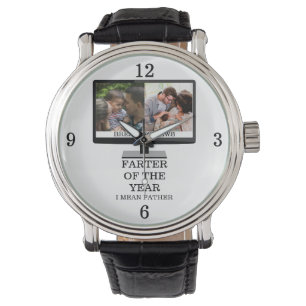 Custom TV-Farter des Jahres lustige Papa 2 Foto Armbanduhr