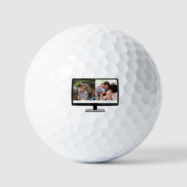 Custom TV-Farter des Jahres lustige Papa 2 Foto Golfball (Vorderseite)