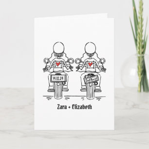 Custom Two Brides Biker Motorrad Hochzeit Einladung