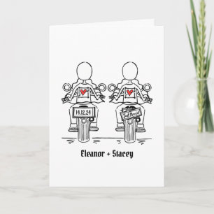 Custom Two Brides Biker Motorrad Hochzeit Einladung