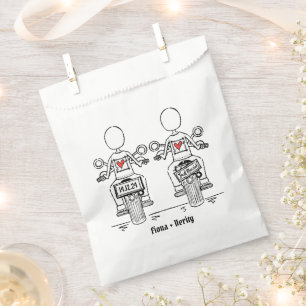 Custom Two Brides Biker Motorrad Hochzeit Geschenktütchen