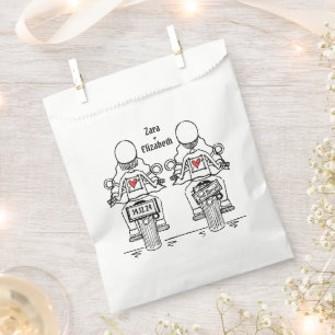 Custom Two Brides Biker Motorrad Hochzeit Geschenktütchen