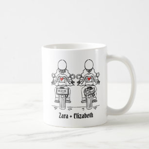 Custom Two Brides Biker Motorrad Hochzeit Kaffeetasse