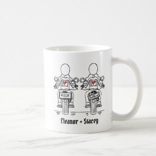 Custom Two Brides Biker Motorrad Hochzeit Kaffeetasse