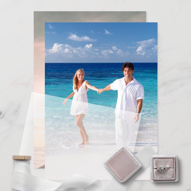 Custom Two Foto Enclosure for Vellum Wedding Einladung (Custom Two Photo Enclosure Card for Vellum Wedding Invitations)