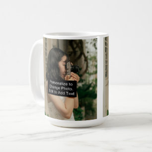 Custom Two Fotos Artwork Slogan Classic 15 oz Kaffeetasse