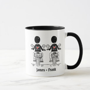 Custom Two Grooms Biker Motorrad Hochzeit Tasse