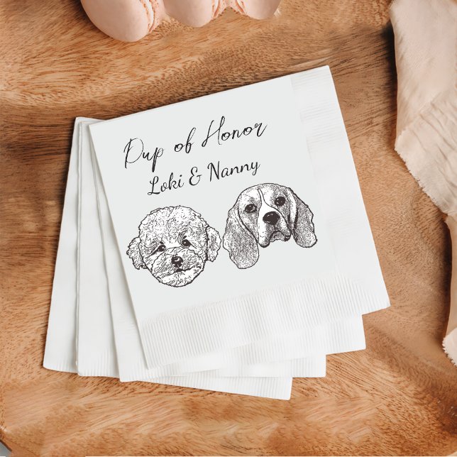 Custom Two Pet Cocktail Napkins Hochzeit Serviette (Von Creator hochgeladen)