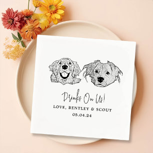 Custom Two Pet Cocktail Napkins Hochzeit Serviette